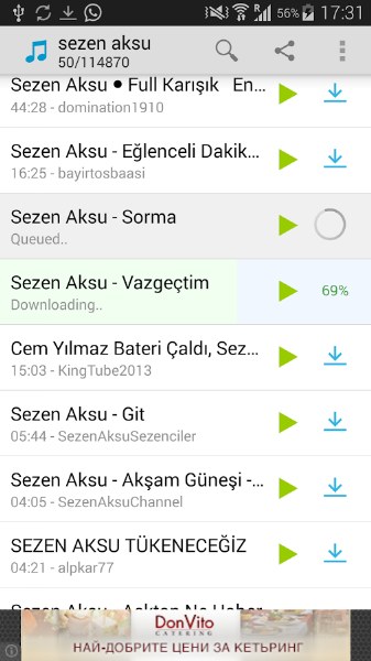 MYT MP3 Android Müzik İndirme Uygulaması