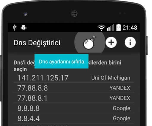 android-dns-degistirme