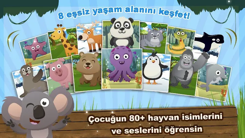 Çocuklar için Hayvan Sesleri Öğretici Uygulama