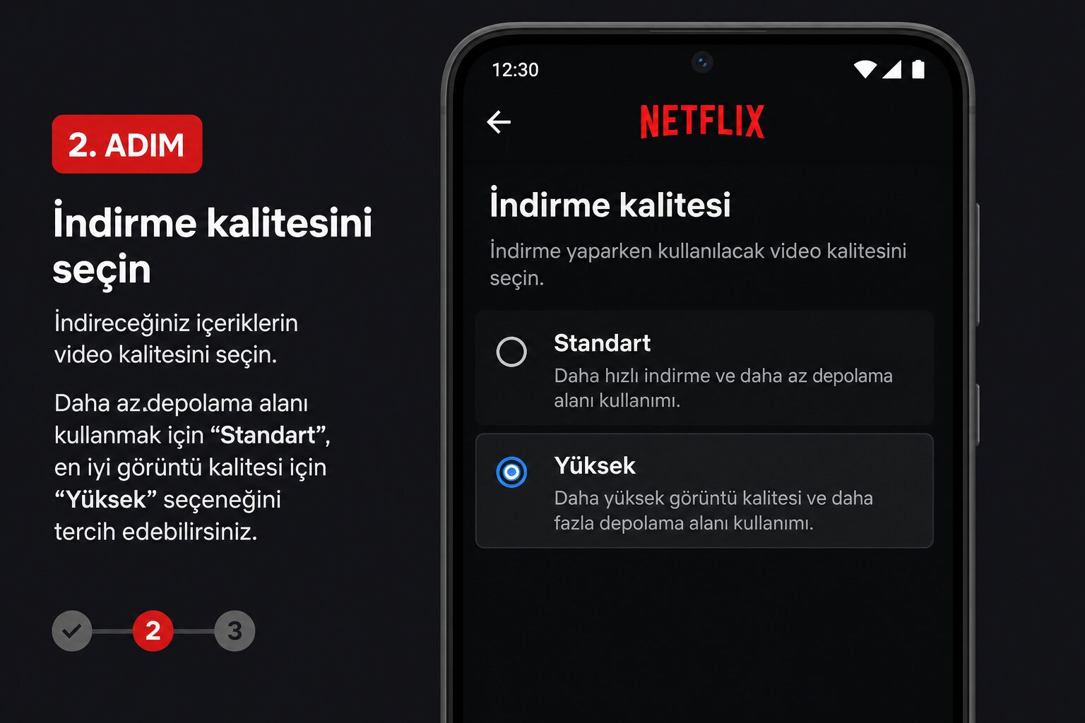 İndirme kalitesi seçimi