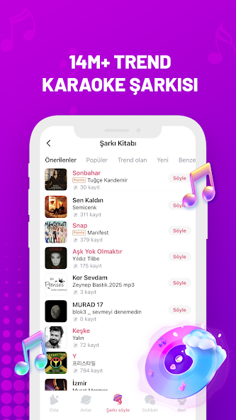 Şarkı düet ekranı