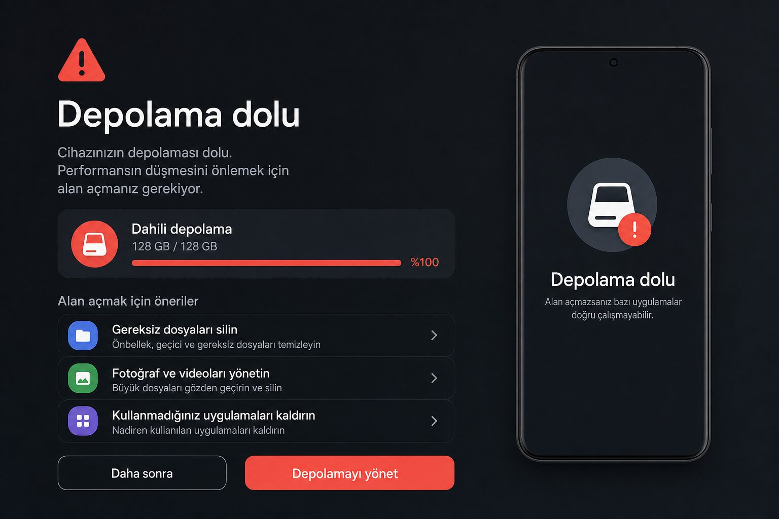 Telefon hafızası doldu