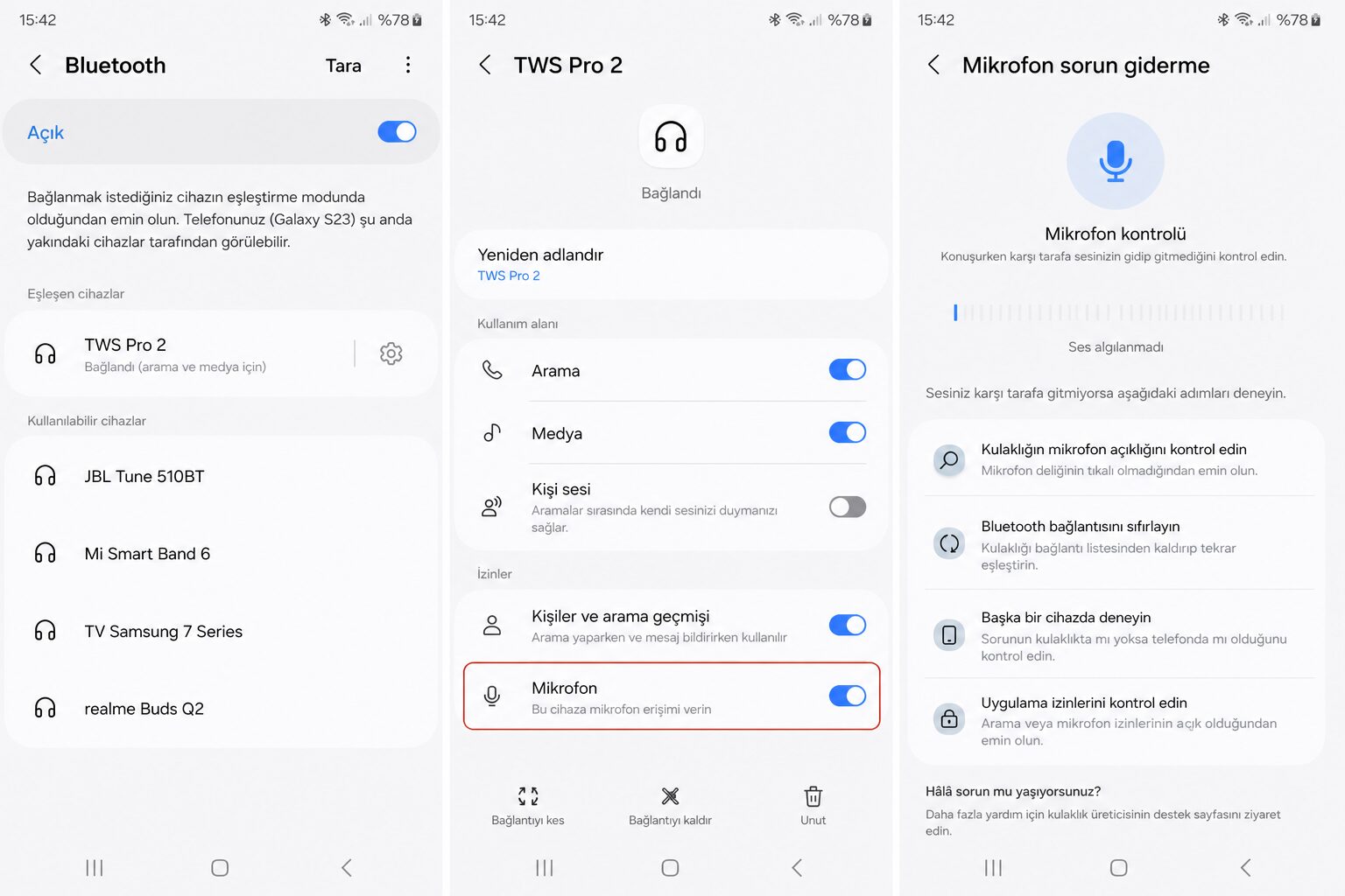 Bluetooth kulaklık ayarları