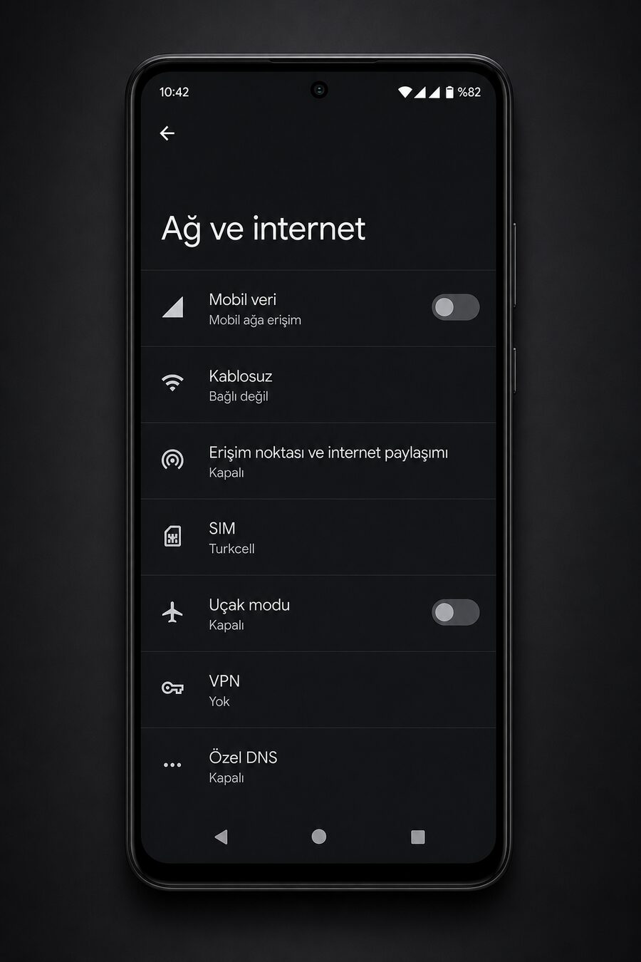 Mobil veri ayarları